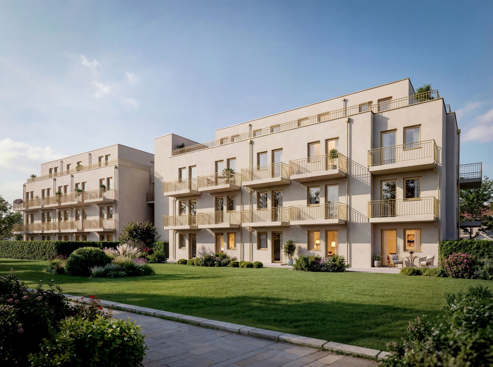 Augusta Apartments – Außenansicht des Neubauprojekts in Augsburg-Lechhausen